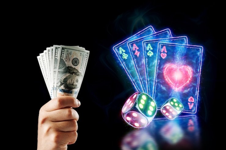 Account wallet balance and chip stack display after round resolution